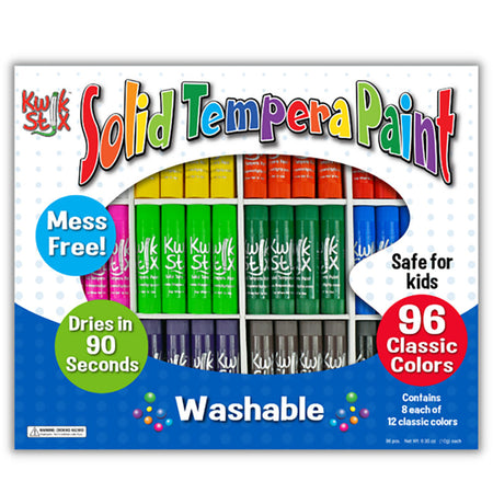 Solid Tempera Paint Stick, Classic Colors, Class Pack of 96 (TPG696)