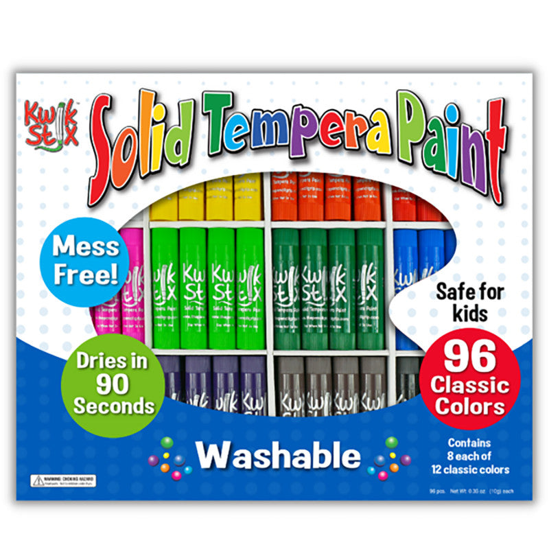 Solid Tempera Paint Stick, Classic Colors, Class Pack of 96 (TPG696)