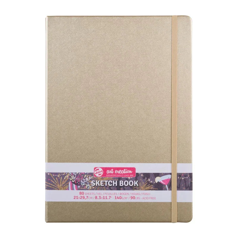Sketchbook, 80 Sheets, 90lbs, White Gold Cover, 8.3" x 11.7" (A4)