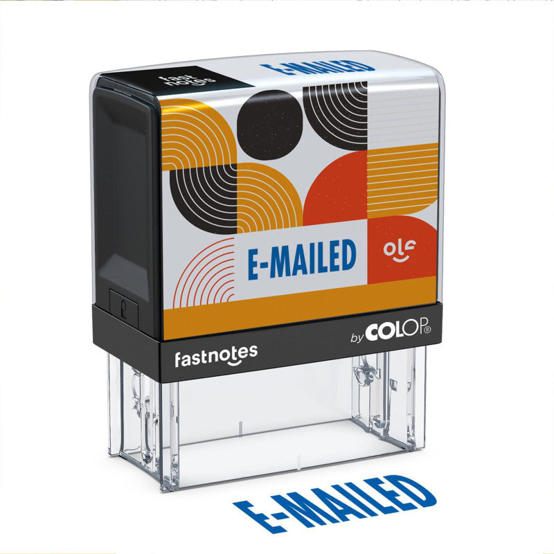 Self-Inking E-Mailed Message Stamp, Blue Ink, Clear Alignment Base, 2 Design Cards