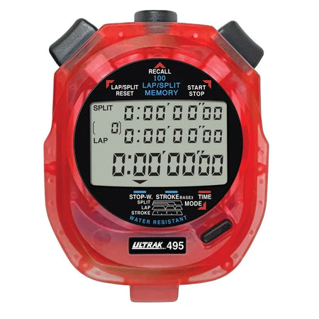 495 100 Memory Stopwatch, Red