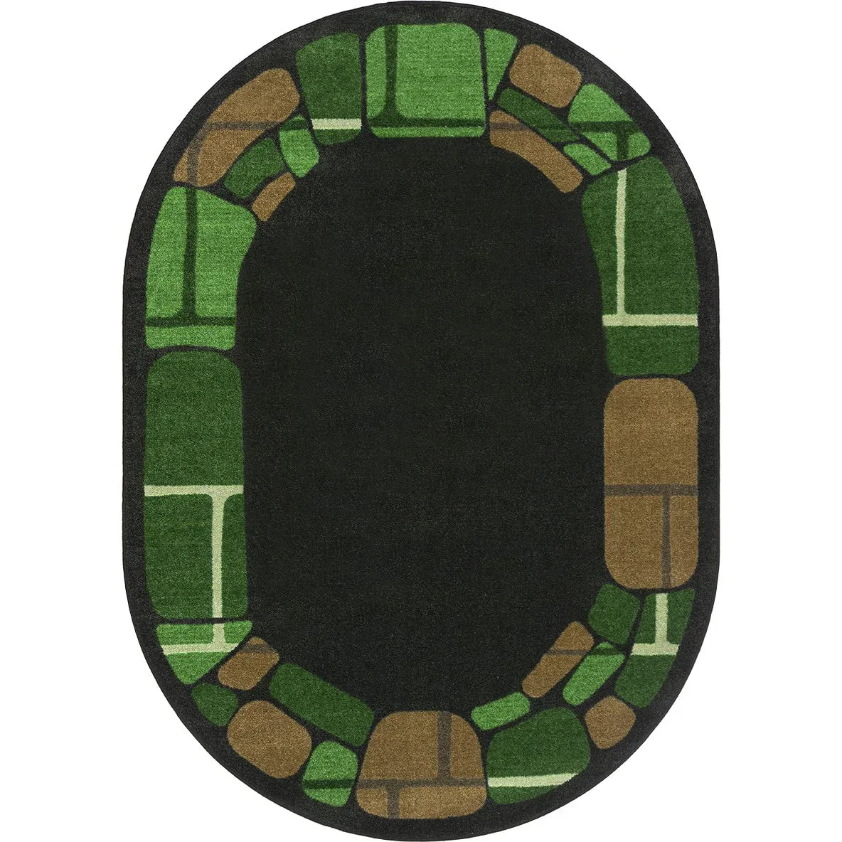 BioStones 5'4" x 7'8" Oval area rug in color Meadow