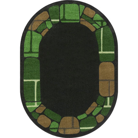 BioStones 5'4" x 7'8" Oval area rug in color Meadow