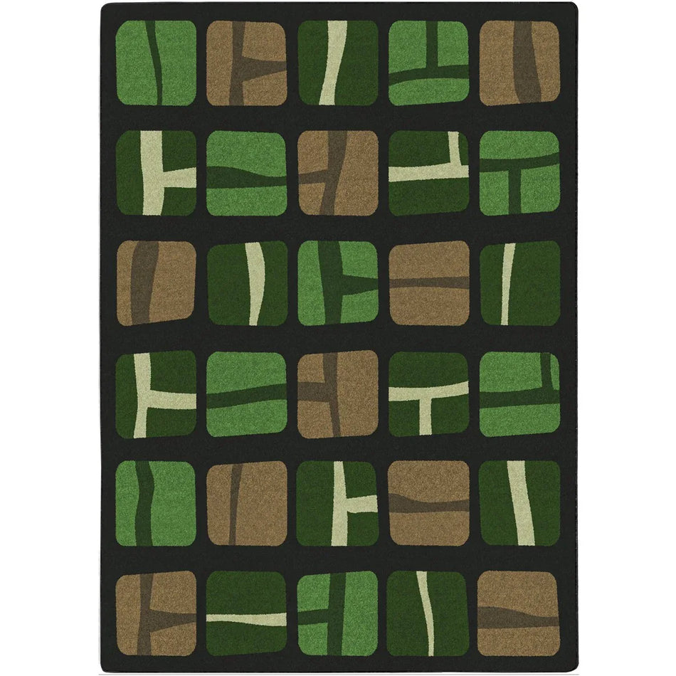 BioBlocks 10'9" x 13'2" area rug in color Meadow