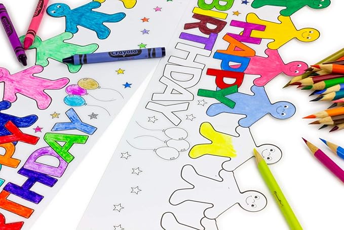 Hygloss 24-Piece Color Your Own Black and White Birthday Crowns