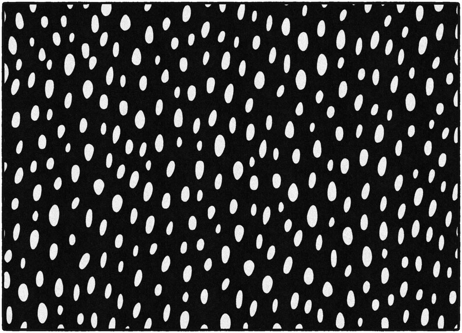 BLACK AND WHITE SPOTTY RUG RECTANGLE CARPETS 5' X 7'6"