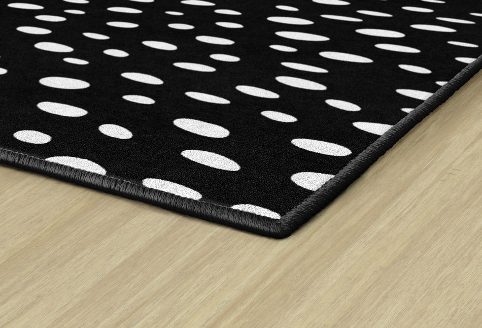 BLACK AND WHITE SPOTTY RUG RECTANGLE CARPETS 5' X 7'6"