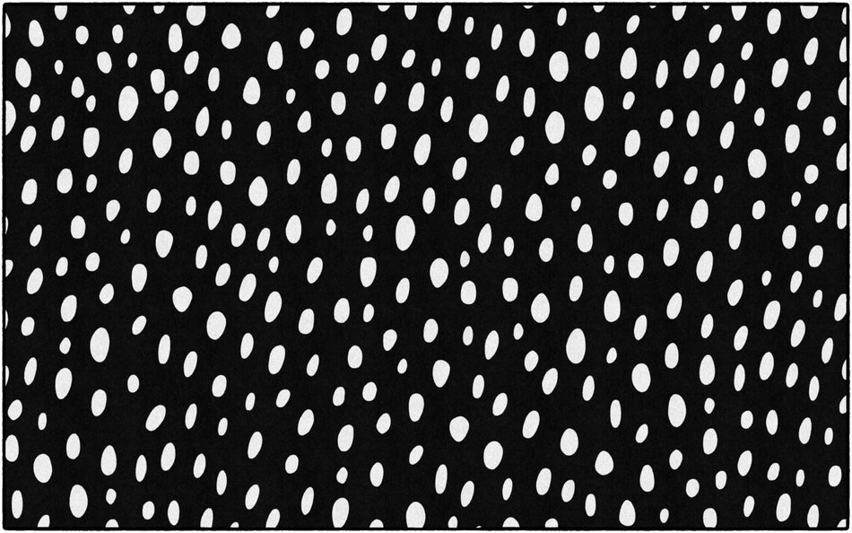 BLACK AND WHITE SPOTTY RUG RECTANGLE CARPETS 7'6" X 12'