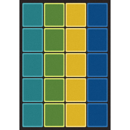 Blocks Abound 5'4" x 7'8" area rug in color Earthtone