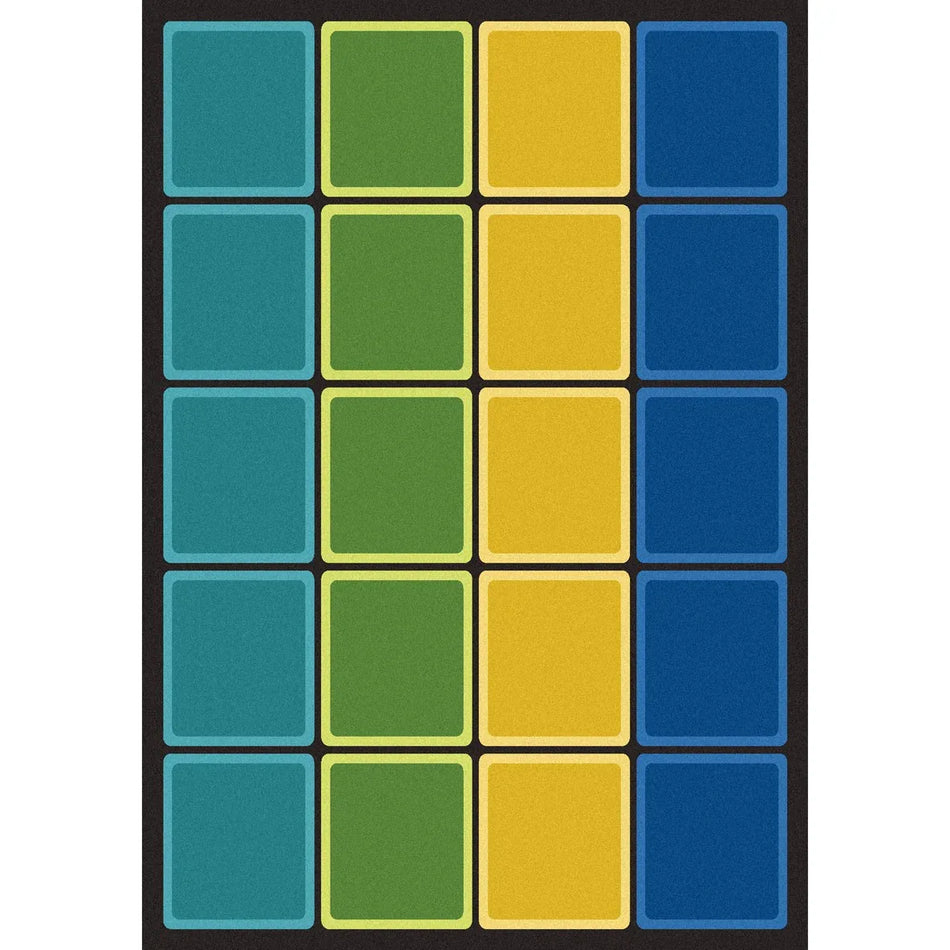 Blocks Abound 5'4" x 7'8" area rug in color Earthtone