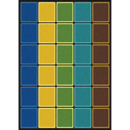 Blocks Abound 7'8" x 10'9" area rug in color Earthtone
