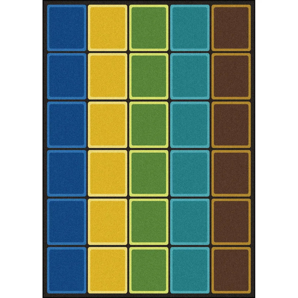 Blocks Abound 7'8" x 10'9" area rug in color Earthtone