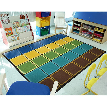 Blocks Abound 5'4" x 7'8" area rug in color Earthtone