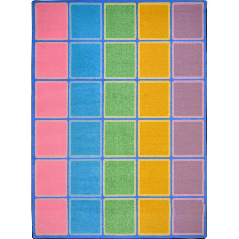 Blocks Abound 10'9" x 13'2" area rug in color Pastel