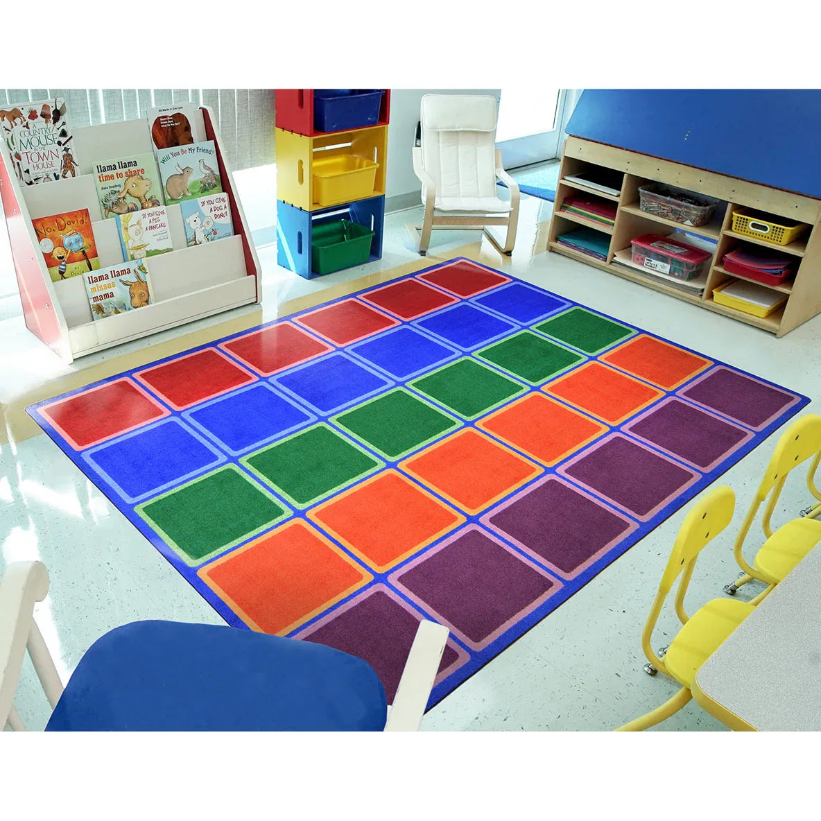 Blocks Abound 7'8" x 10'9" area rug in color Primary