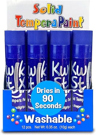 Kwik Stix Solid Tempera Paint Sticks Single Color BLUE, 12 Count Box -TPG-60030