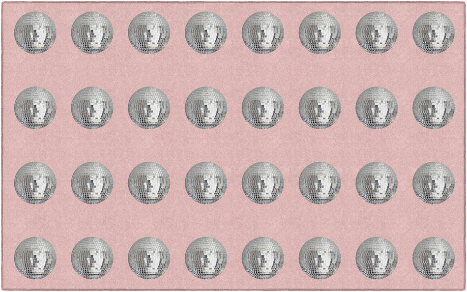 BLUSH DISCO BALL CRISS-CROSS APPLESAUCE RECTANGLE CARPETS 7'6" X 12'