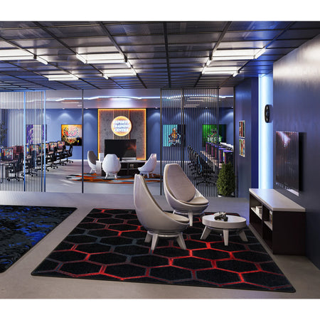 Breakout 5'4" x 7'8" area rug in color Ruby