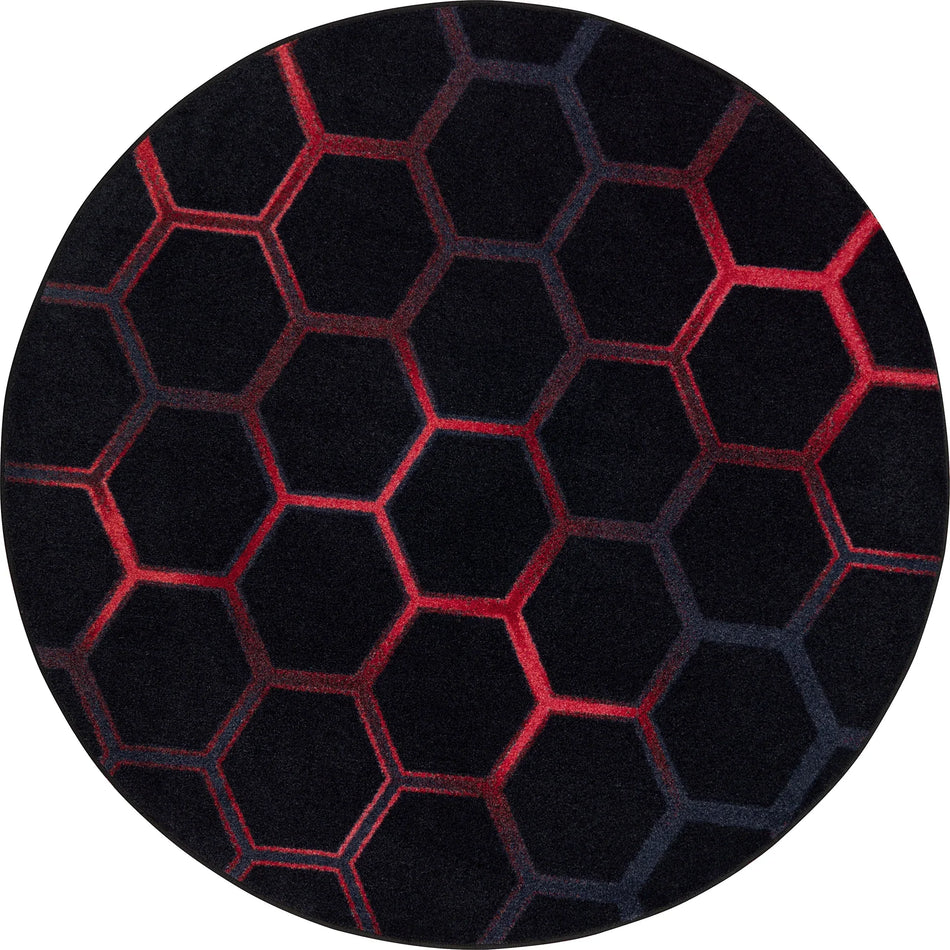 Breakout 13'2" Round area rug in color Ruby