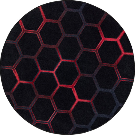 Breakout 5'4" Round area rug in color Ruby