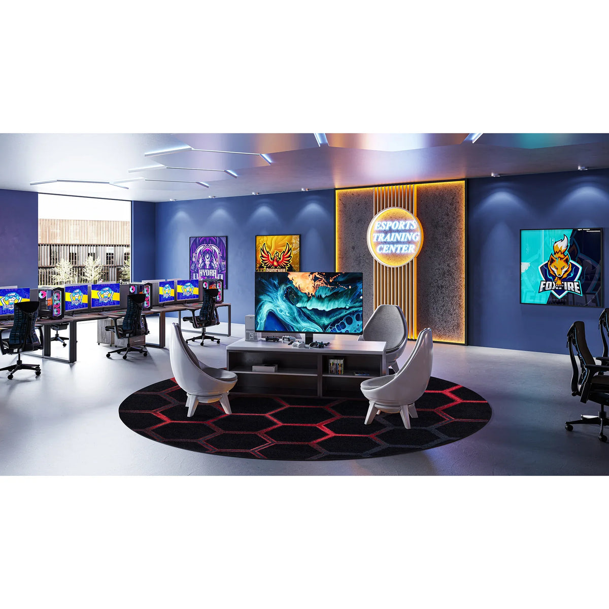 Breakout 7'7" Round area rug in color Ruby