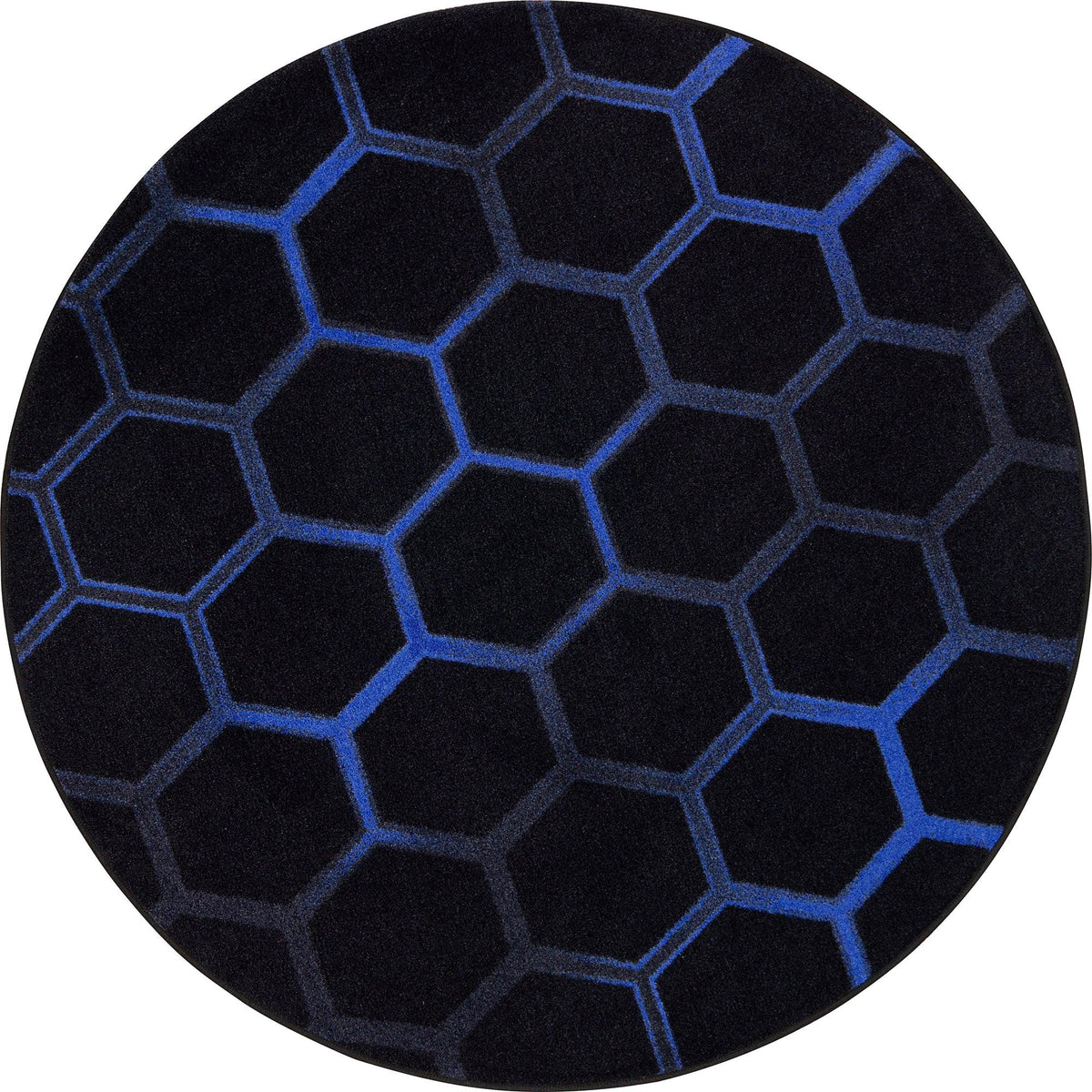 Breakout 7'7" Round area rug in color Sapphire
