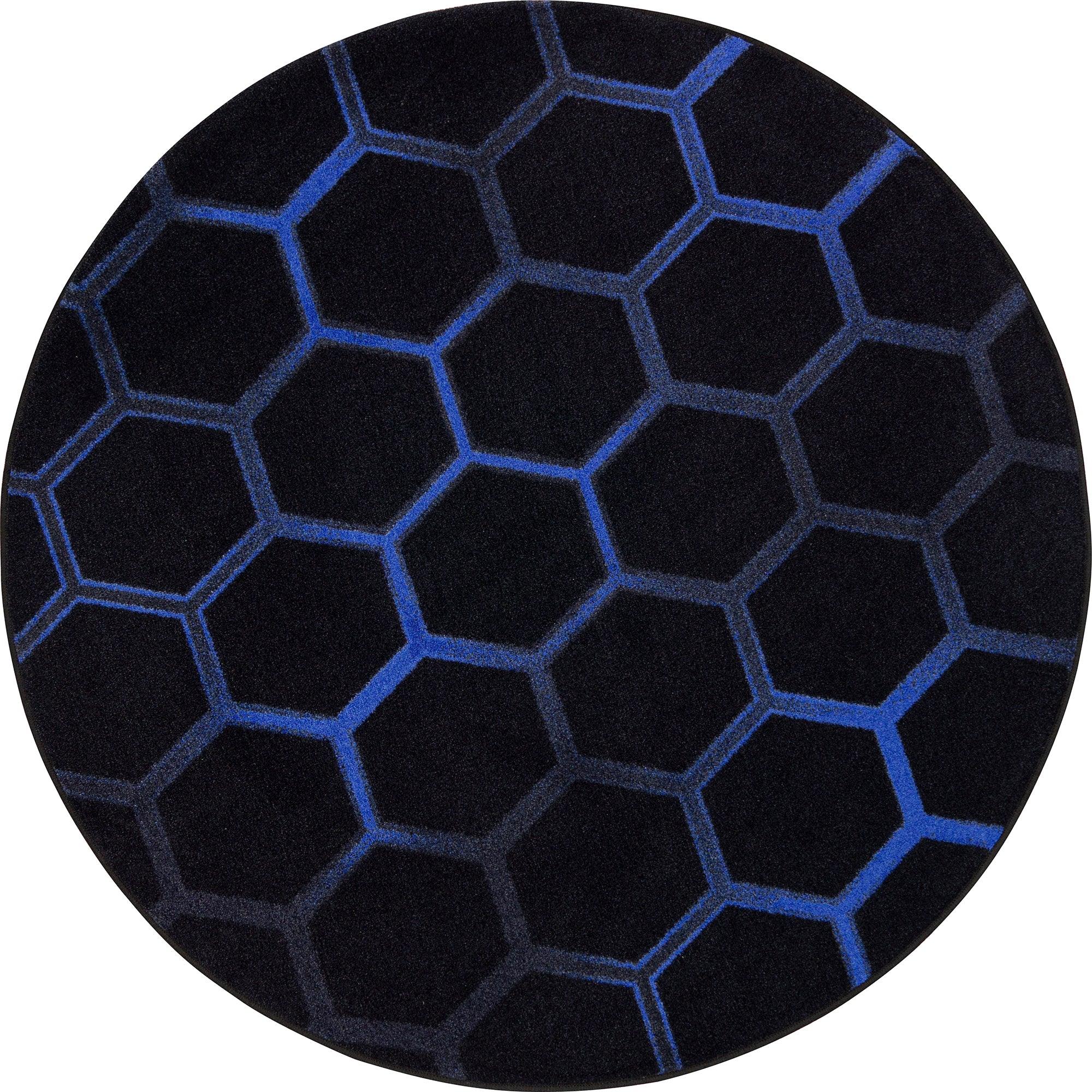 Breakout 7'7" Round area rug in color Sapphire