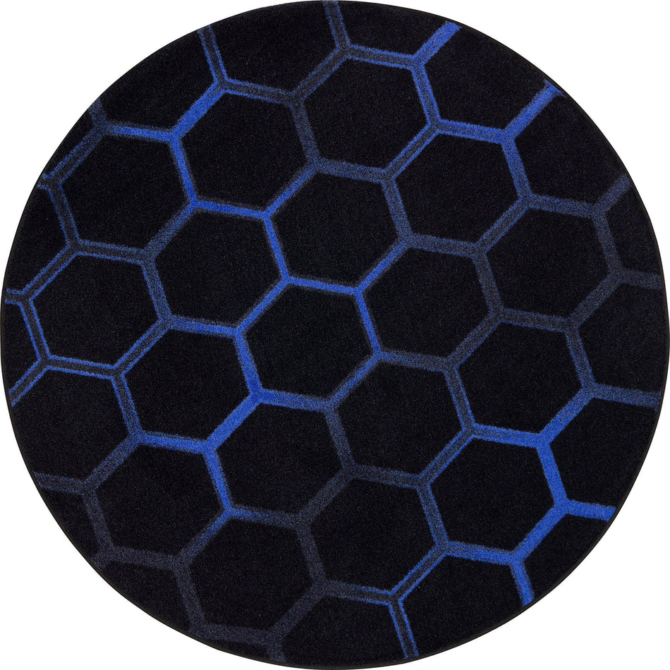 Breakout 7'7" Round area rug in color Sapphire