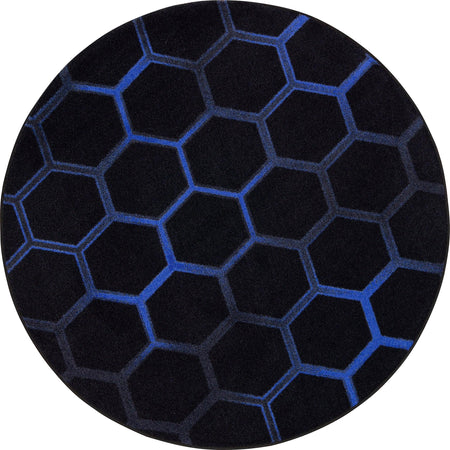 Breakout 5'4" Round area rug in color Sapphire