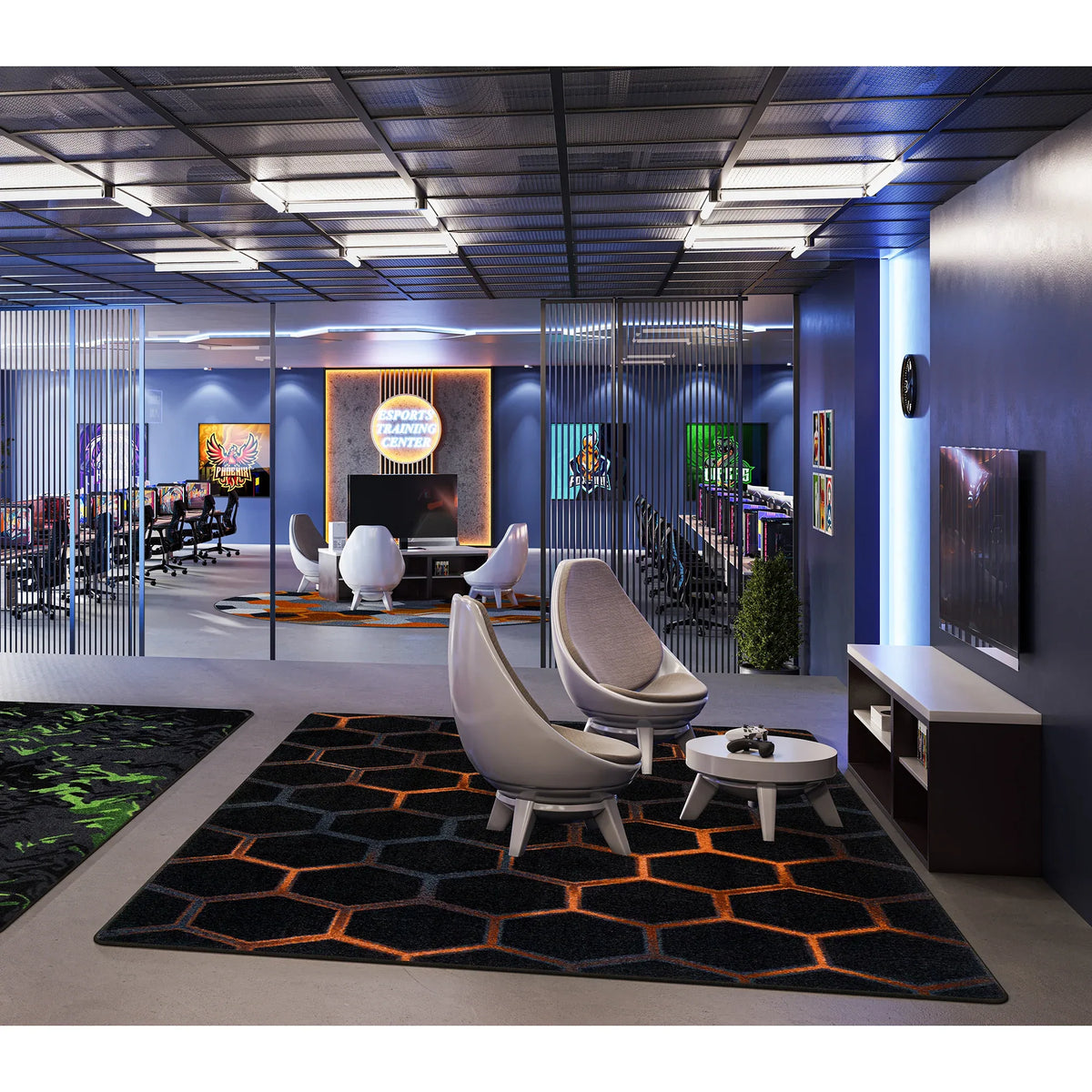 Breakout 10'9" x 13'2" area rug in color Tangerine