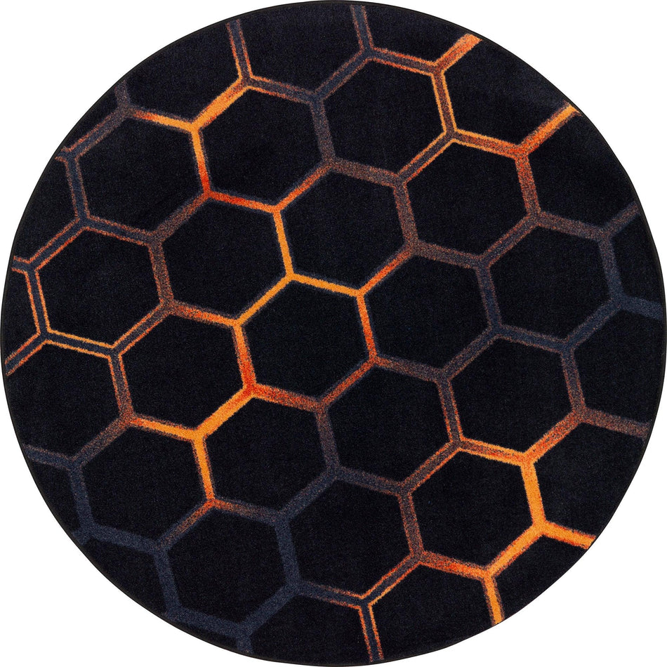 Breakout 13'2" Round area rug in color Tangerine