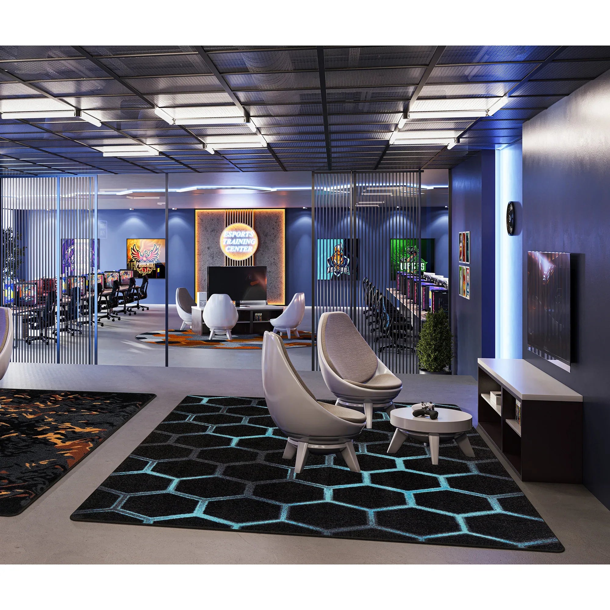 Breakout 3'10" x 5'4" area rug in color Teal