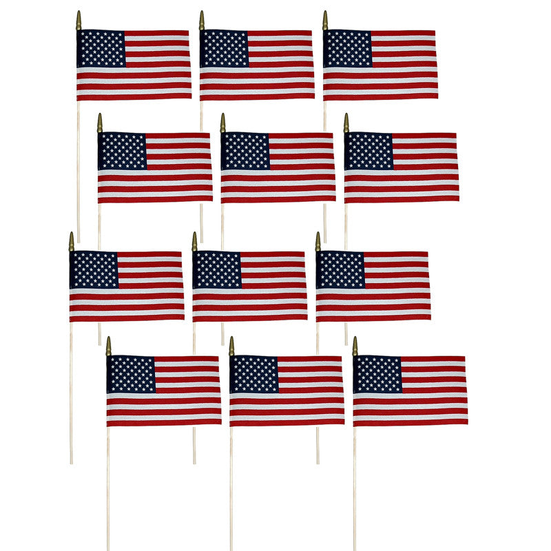 Verona Brand U.S. Miniature Flag, 8" x 12", Pack of 12