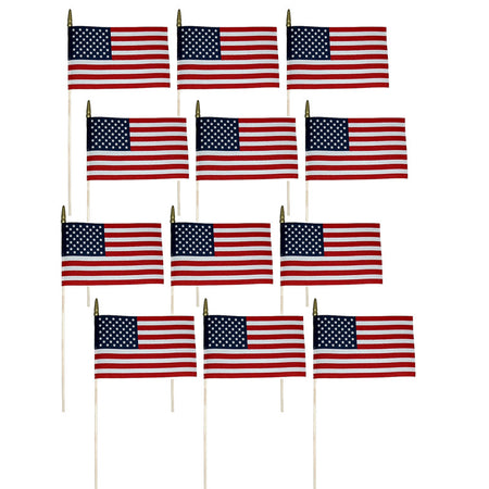 Verona Brand U.S. Miniature Flag, 8" x 12", Pack of 12