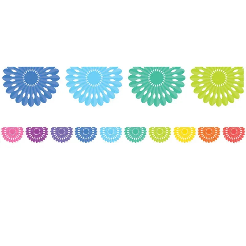 Colorful Fiesta Die-Cut Border Trim, 35 Feet