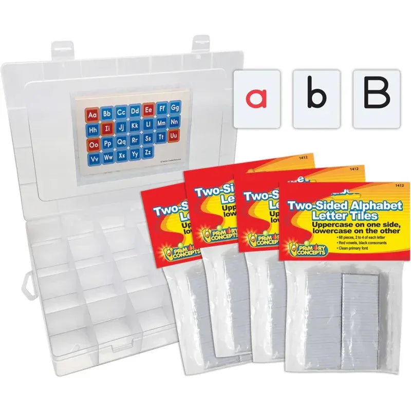 Two-Sided Alphabet Letter Tiles, 4 Sets, 272 Pieces