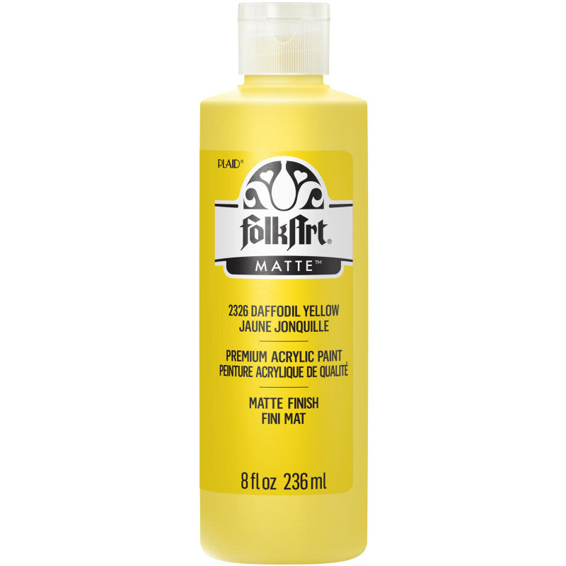 Acrylic Paint Matte, 8oz., Daffodil Yellow