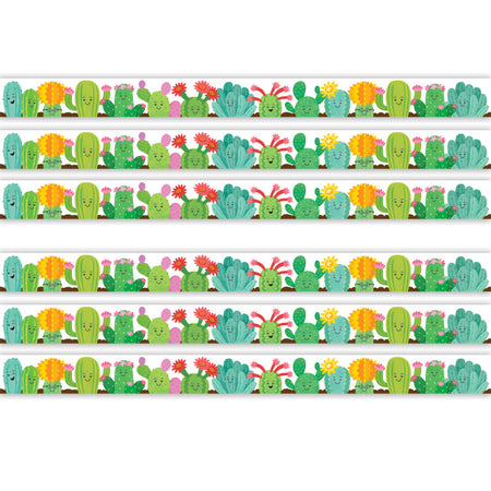 Happy Cactus Crew Die-Cut Border Trim, 35 Feet Per Pack, 6 Packs