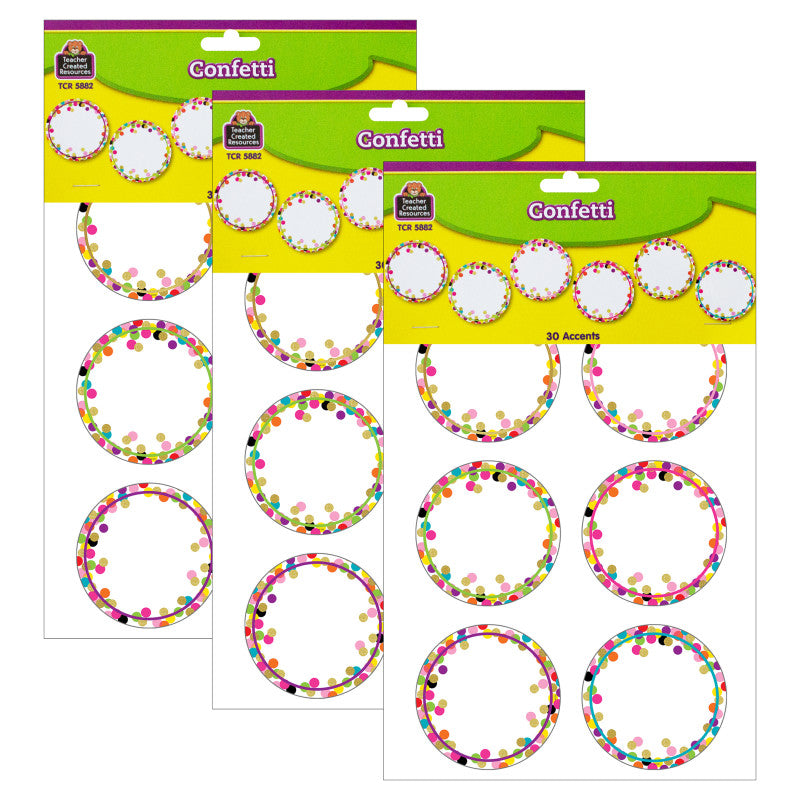 Confetti Circle Accents, 30 Per Pack, 3 Packs