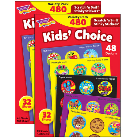 Kids' Choice Stinky Stickers&reg; Variety Pack, 480 Per Pack, 2 Packs