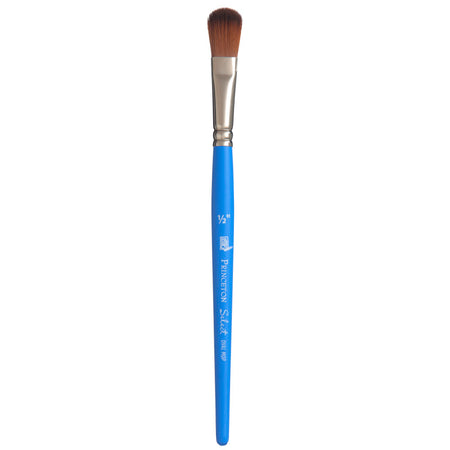 Select Artiste Oval Mop Brush, Synthetic Bristles, Short Handle Mixed Media Paintbrush, Jewel Blue, Size 1/2 inch, 1 Count