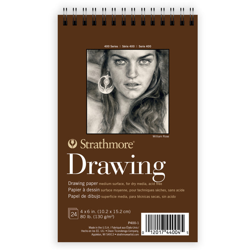 400 Series Drawing Paper Pad, Top Wire Binding, 24 Sheet, 4x6 inch, 1 Count