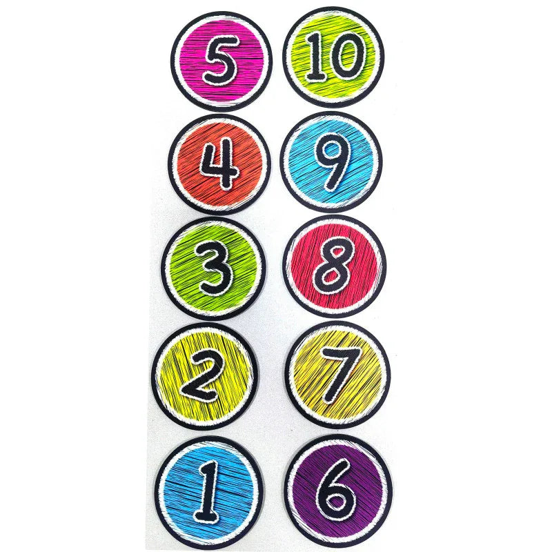The Original Fun Mat™, Sensory Spots™, 6" Numbers 1-10, Chalk Look, 10 Pieces