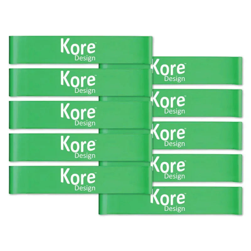 Fidget Kick Bands, Silicone, 12" to 24", Green, Pack of 10