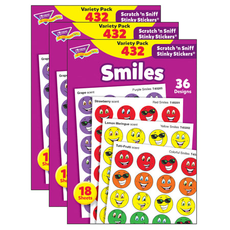 Smiles Stinky Stickers&reg; Variety Pack, 432 Per Pack, 3 Packs