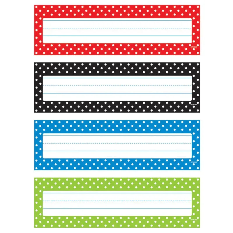 Polka Dots Desk Toppers&reg; Name Plates Var. Pk., 32 ct