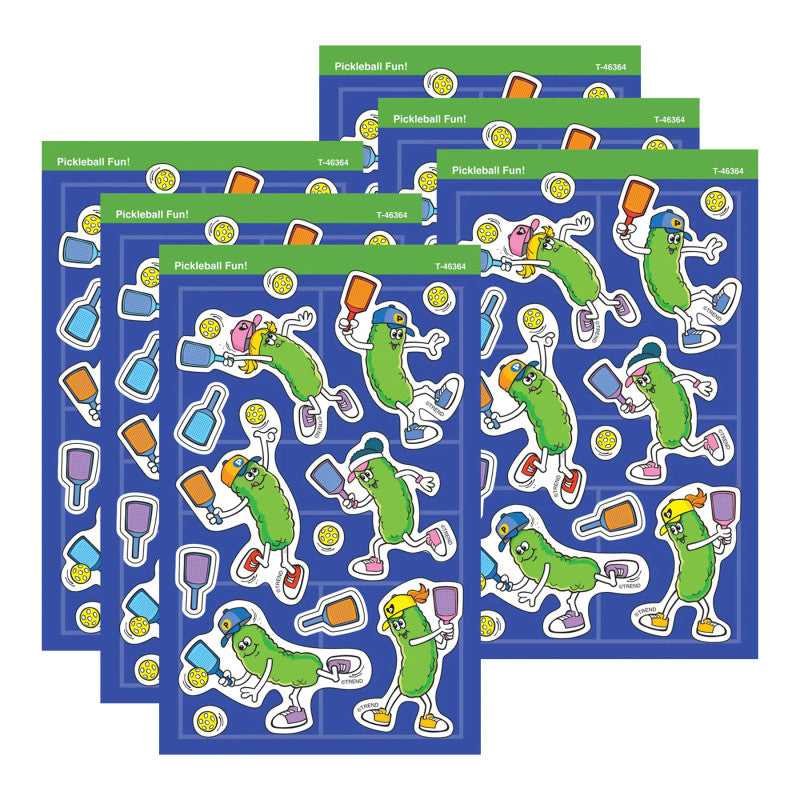 Pickleball Fun! superShapes Stickers - Large, 104 Per Pack, 6 Packs