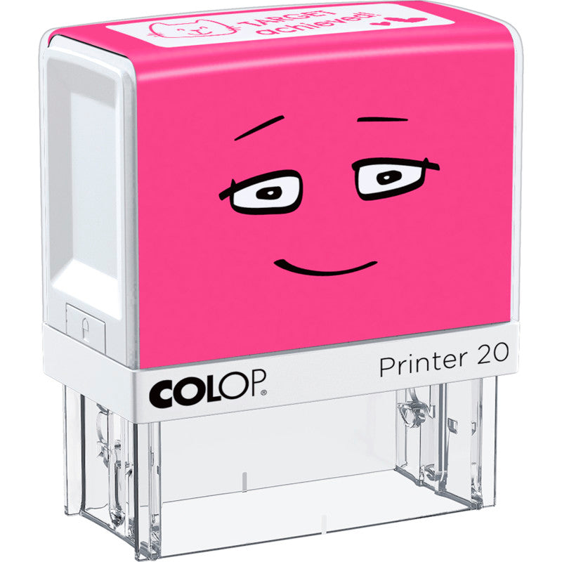 Self-Inking Teacher Feedback Stamp, "Target Achieved", Pink