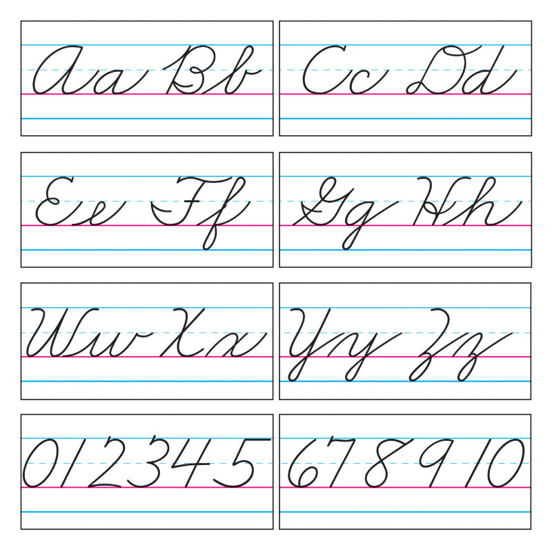 Basic Alphabet Zaner-Bloser Cursive Bulletin Board Set