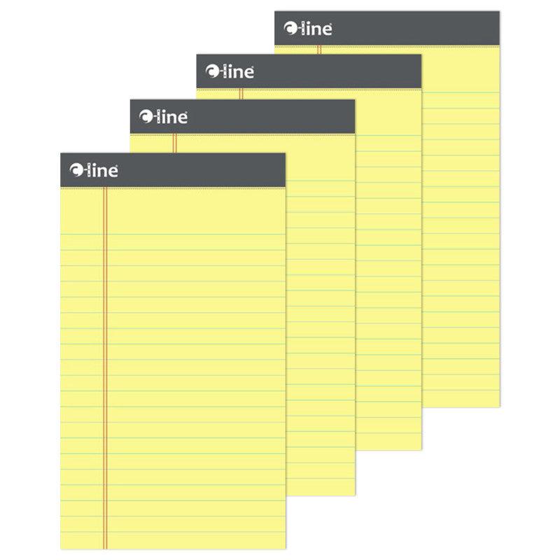 Canary Legal Pads, 50 Sheets, 5" x 8", 4-Pack